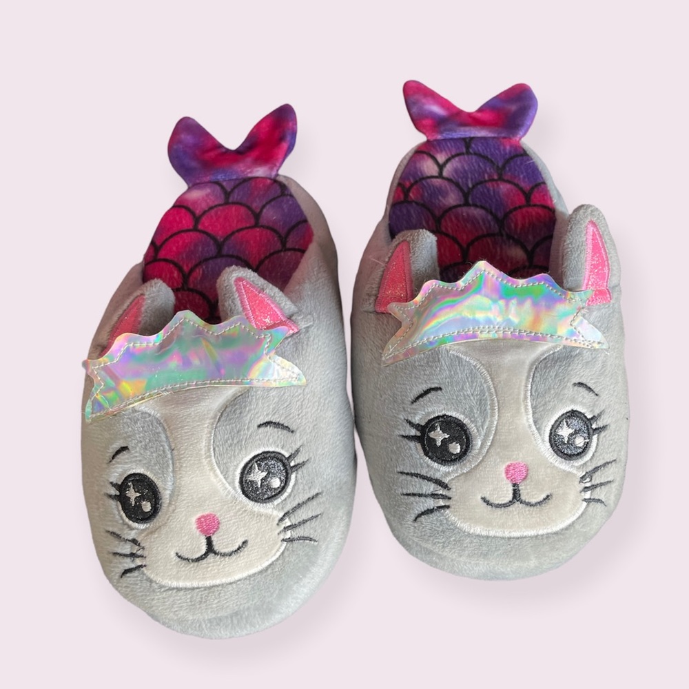 Kitten Slippers Little Girls House Shoes Size Small